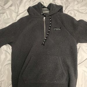 PINK grey Sherpa sweater